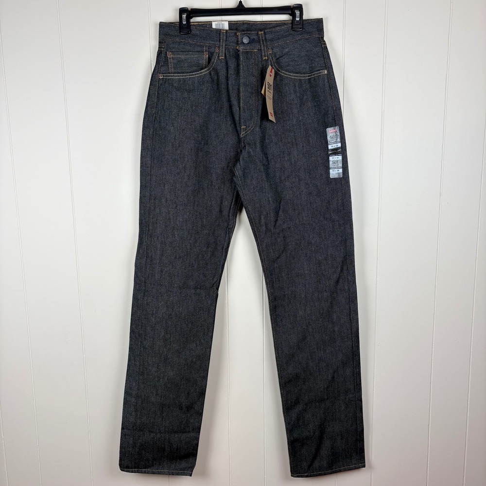 Levis 501 Original Shrink To-Fit Black Indigo Jeans 00501-0226 Mens 32x36 NEW